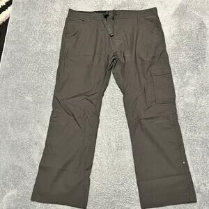 Prana Zion II Pants Mens 40 x30 Gray Roll Up Snap  Hiking Outdoor Gorpcore
